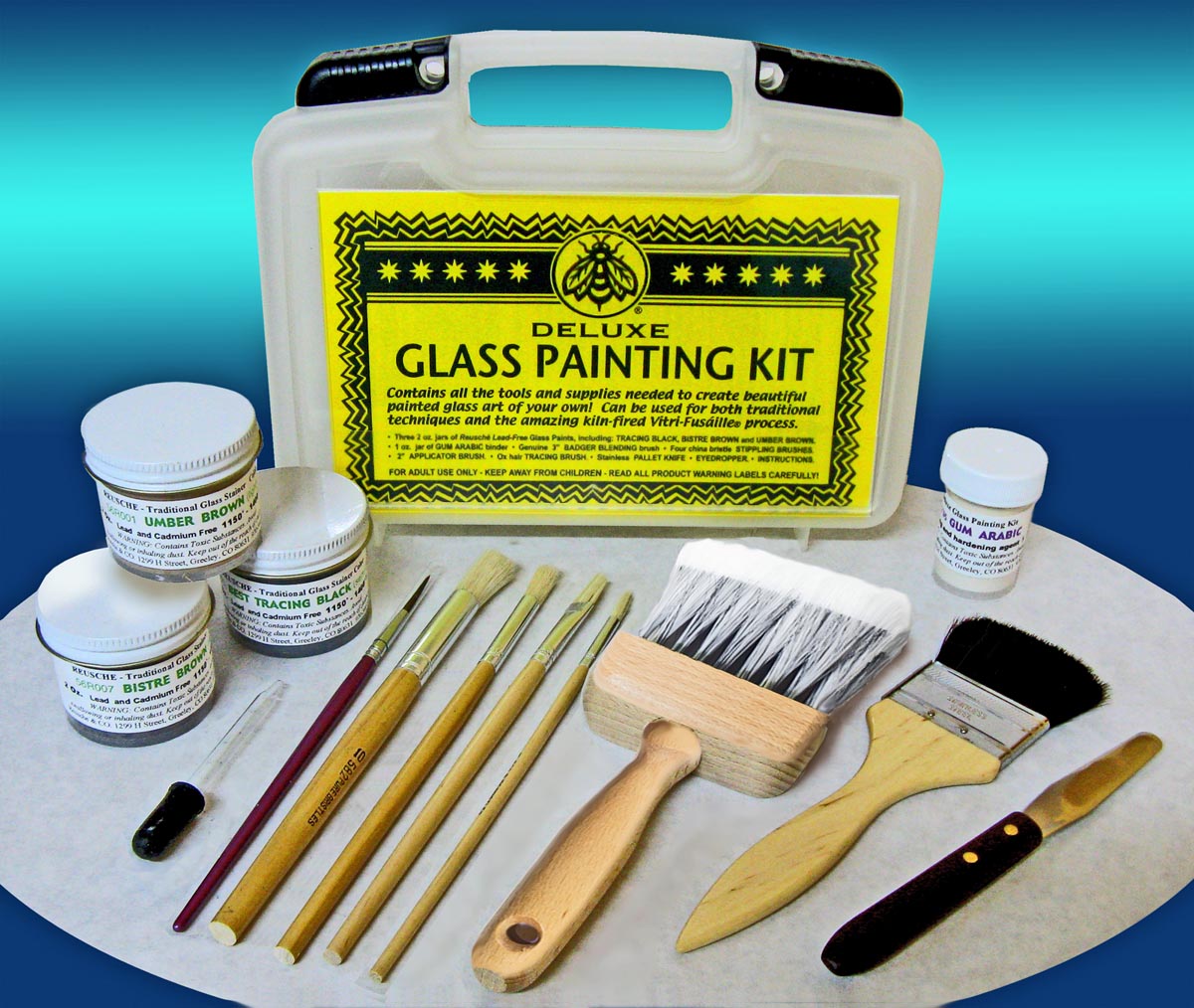 Peter McGrain: Glass Artist Painting Kit, Brushes & Tools